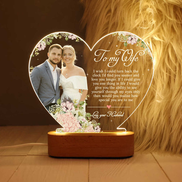 Personalized Night Light, Wedding Keepsake, Valentine Gift