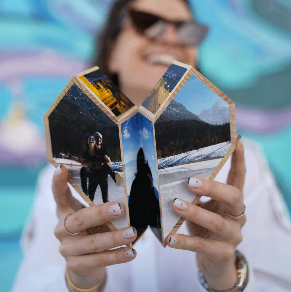 Custom Heart Photo Cube, Heart Photo Cube Album, Best Gift for Valentine, gift for him her