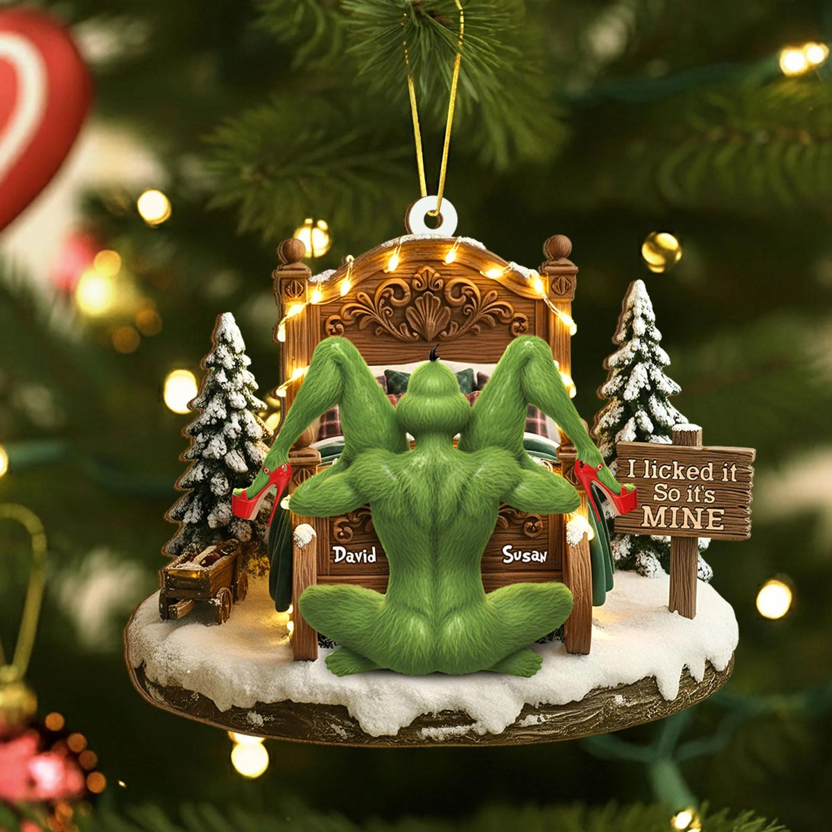 Personalized Grinch Christmas Ornament | Custom Name Gift