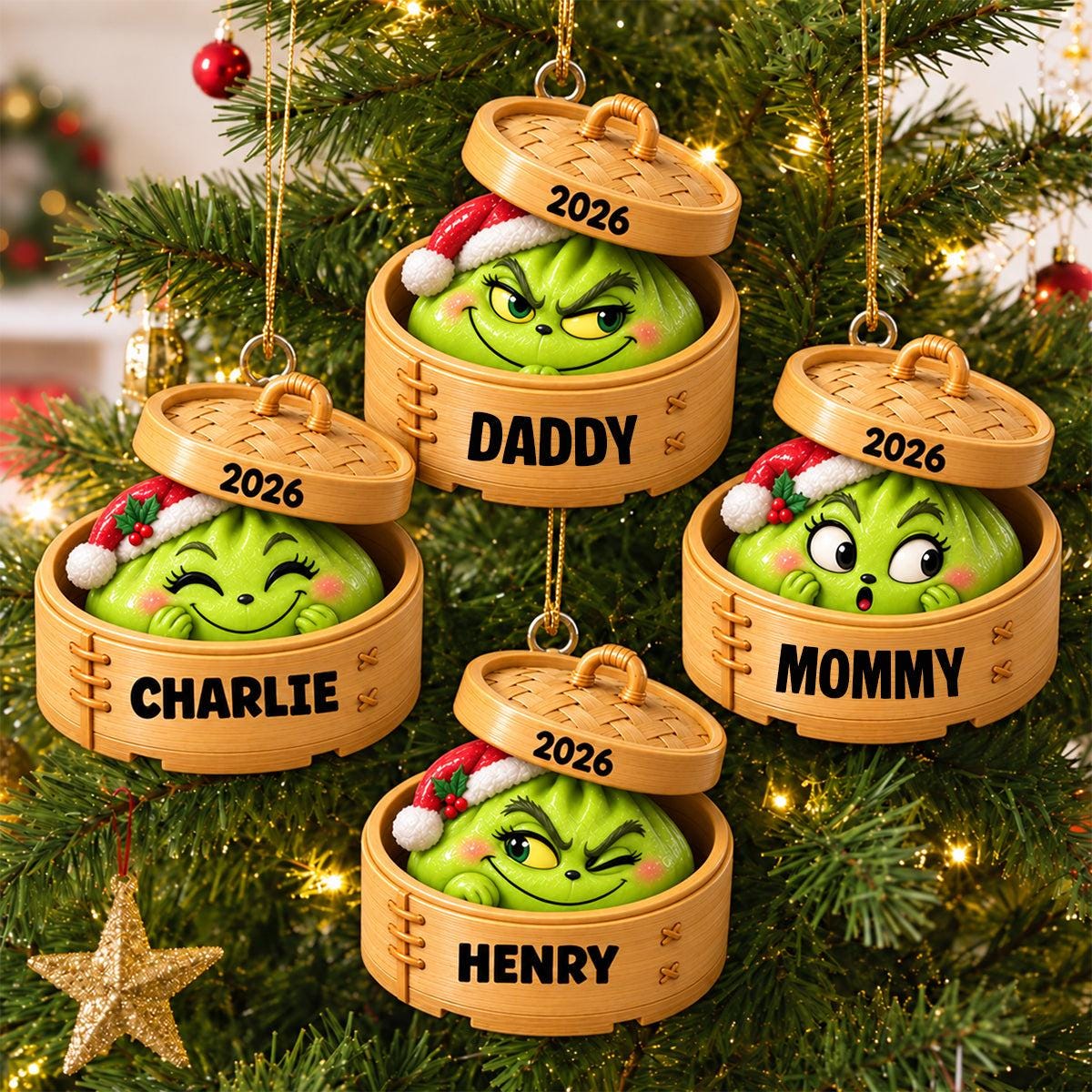Personalized Grinch Dumpling Ornament | Custom Christmas Gift