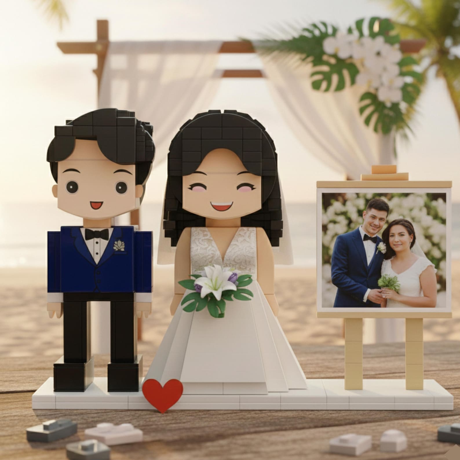 Custom Couple Brick figures: Personalised Brick Figure Gifts For Wedding, Anniversary or Special Occasion