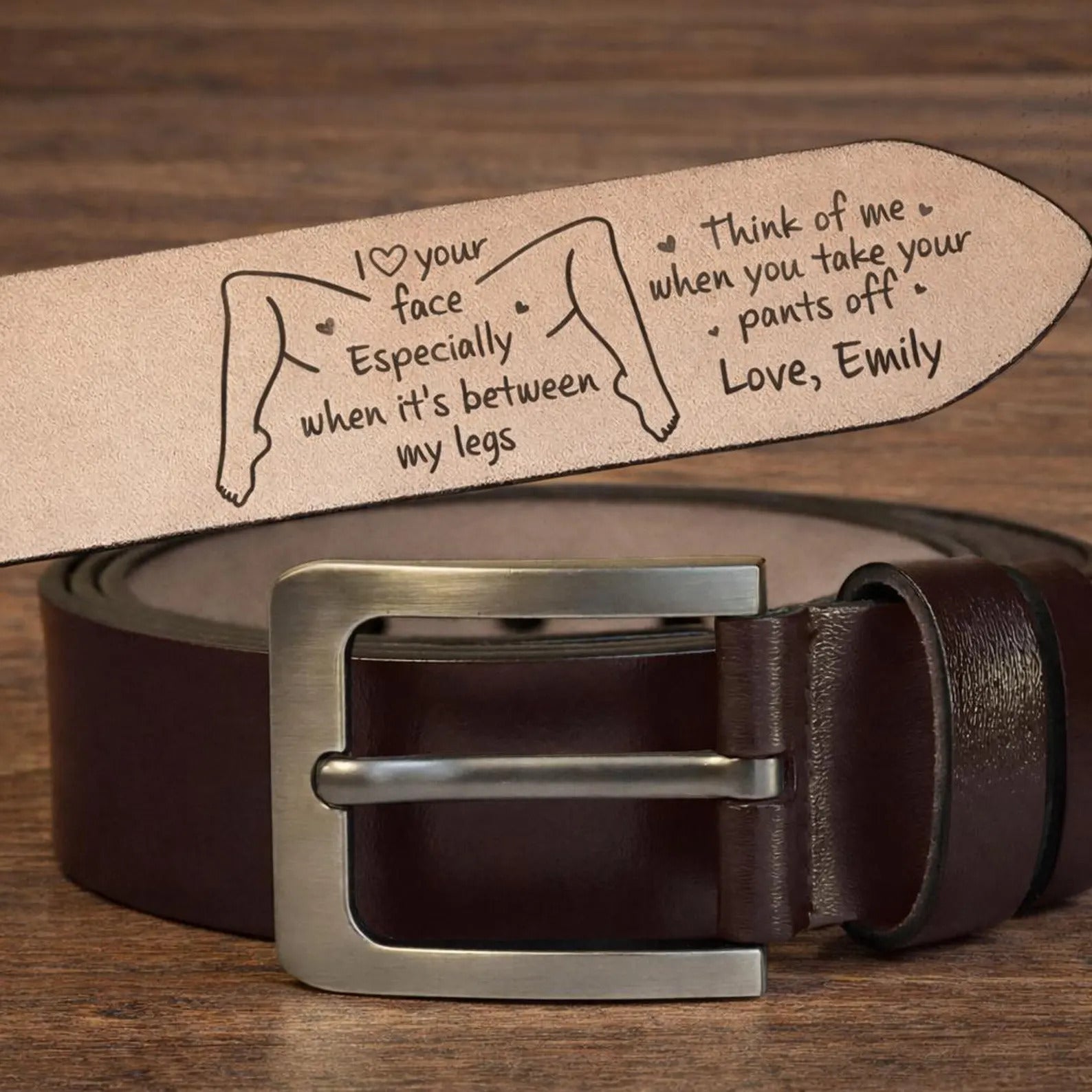 Custom Engraved Leather Belt, Anniversary Gift For Boyfriend or Husband