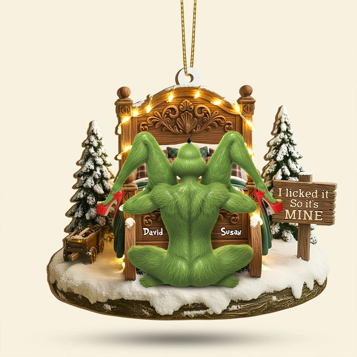 Personalized Grinch Christmas Ornament | Custom Name Gift