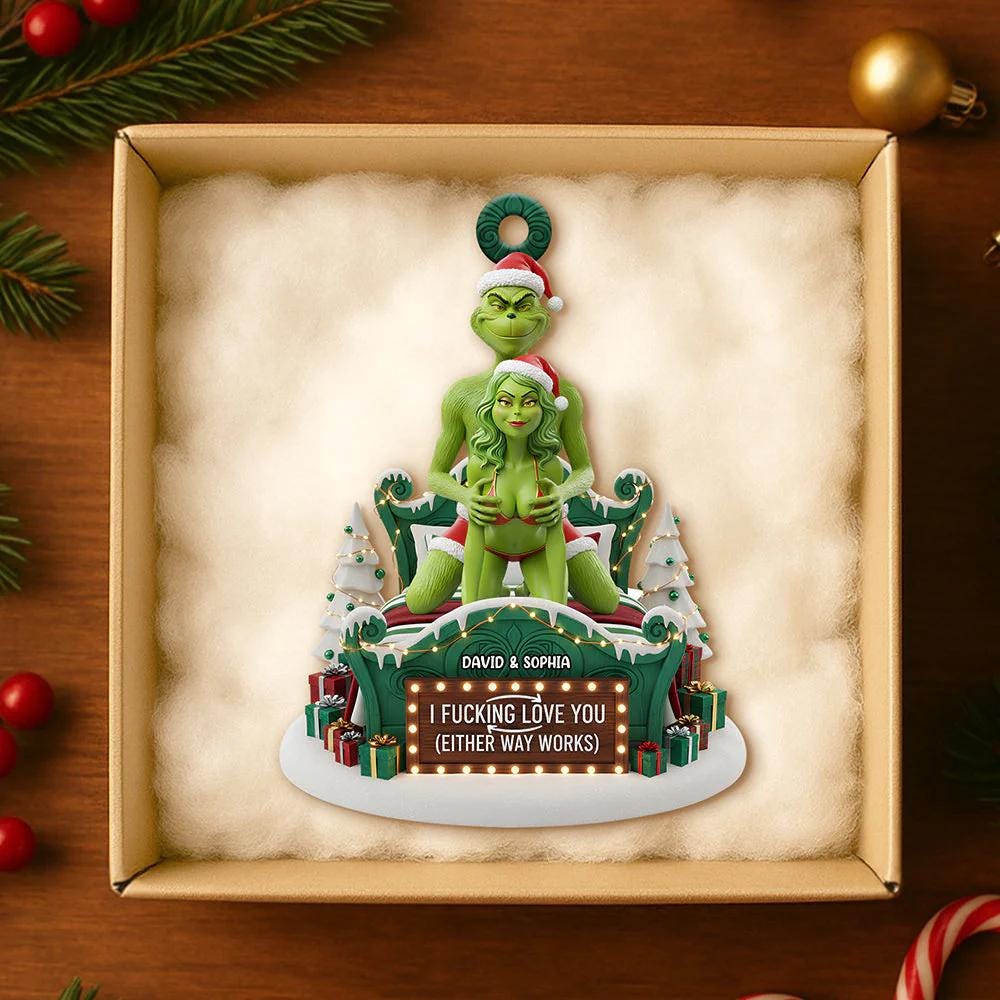 Funny Personalized Couple Christmas Ornament | Naughty Gift