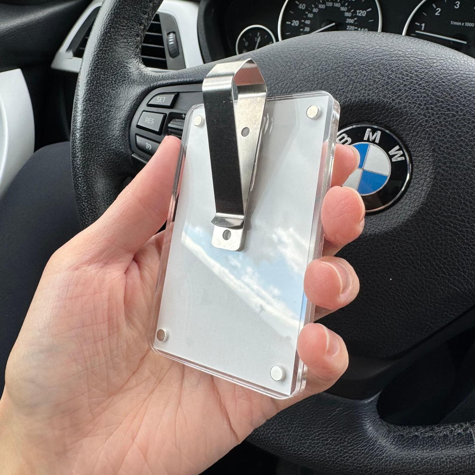 Custom Photo Car Visor Clip, Romantic Drive Safe Gift, Unique Couples Keepsake, Car Photo Frame