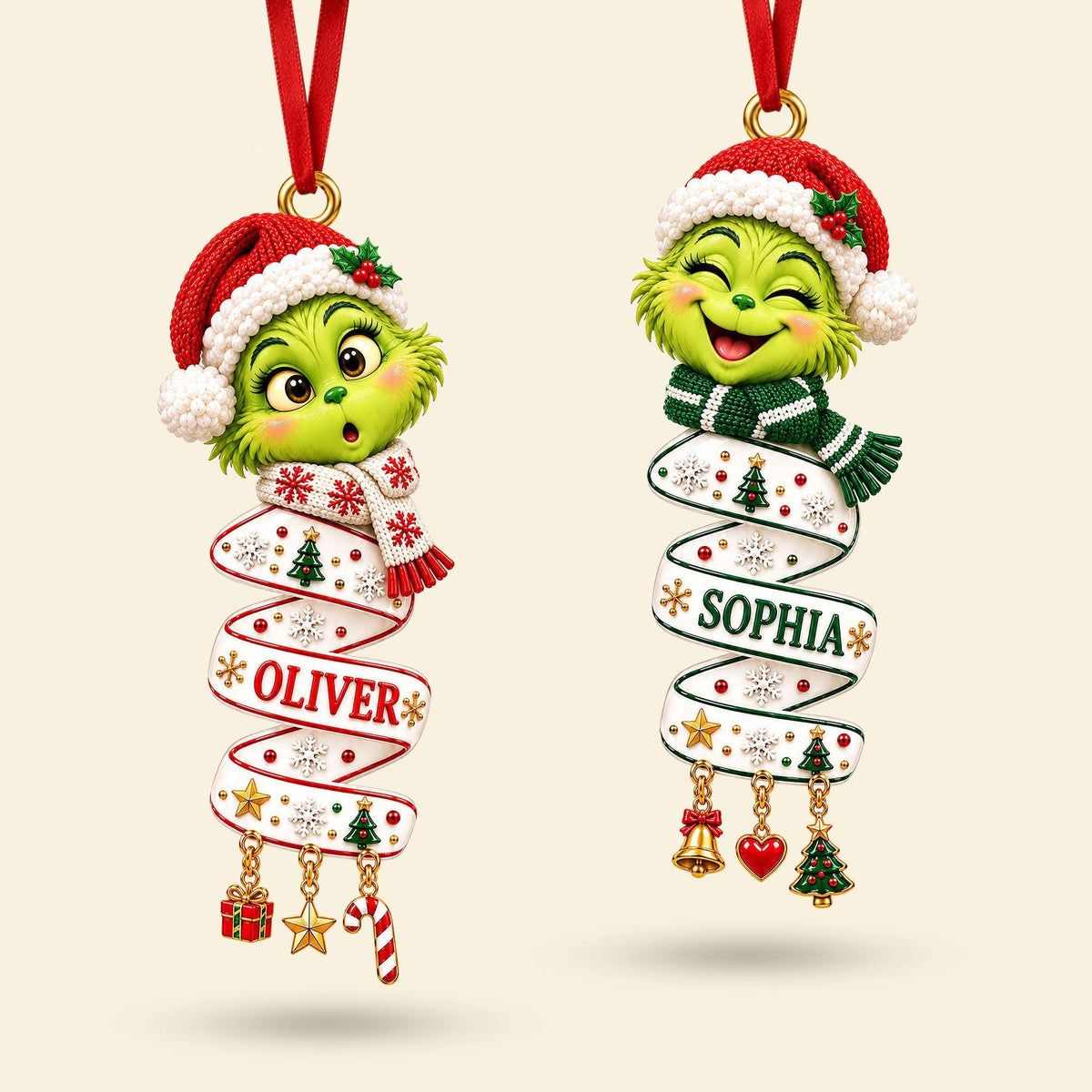 Personalized Grinch Family Christmas Ornament, Custom Names Christmas Tree Ornament, Family Holiday Keepsake (Copy) (Copy)