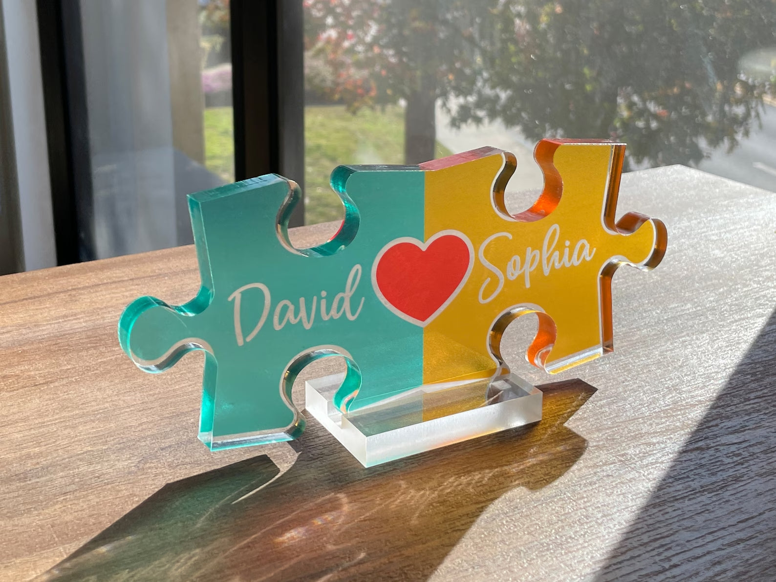 Puzzle Name Sign for Couples Christmas, Romantic Gift for Him Her, Personalized Love Keepsake