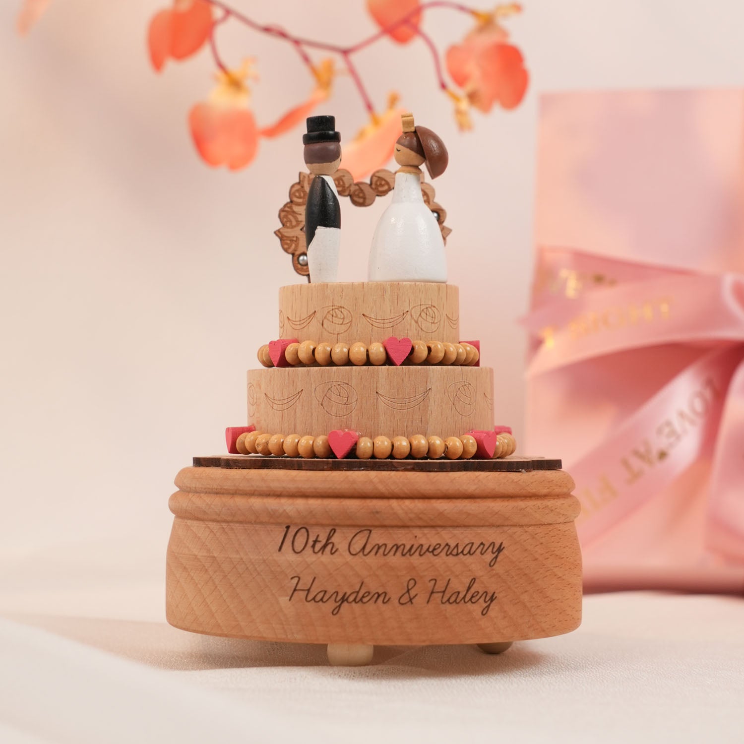 Couple Music Box, Anniversary Music Box, Custom Name Engraved