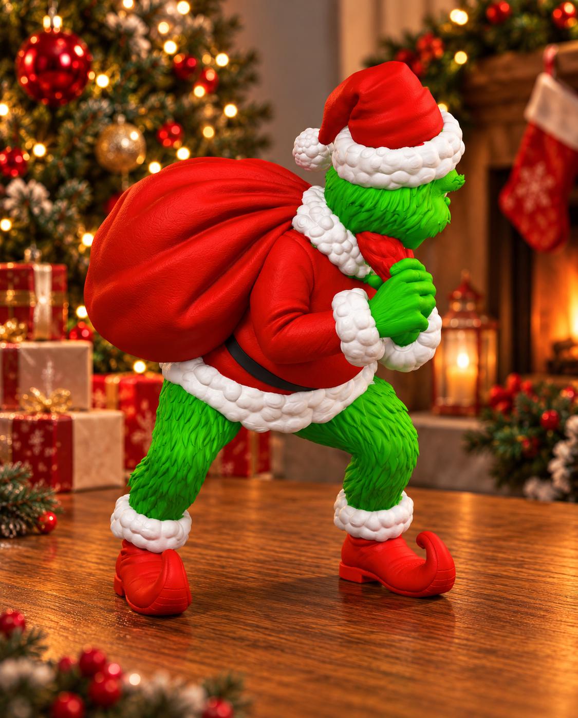 Funny Grinch Santa Butt Figurine | Cheeky Christmas Decor