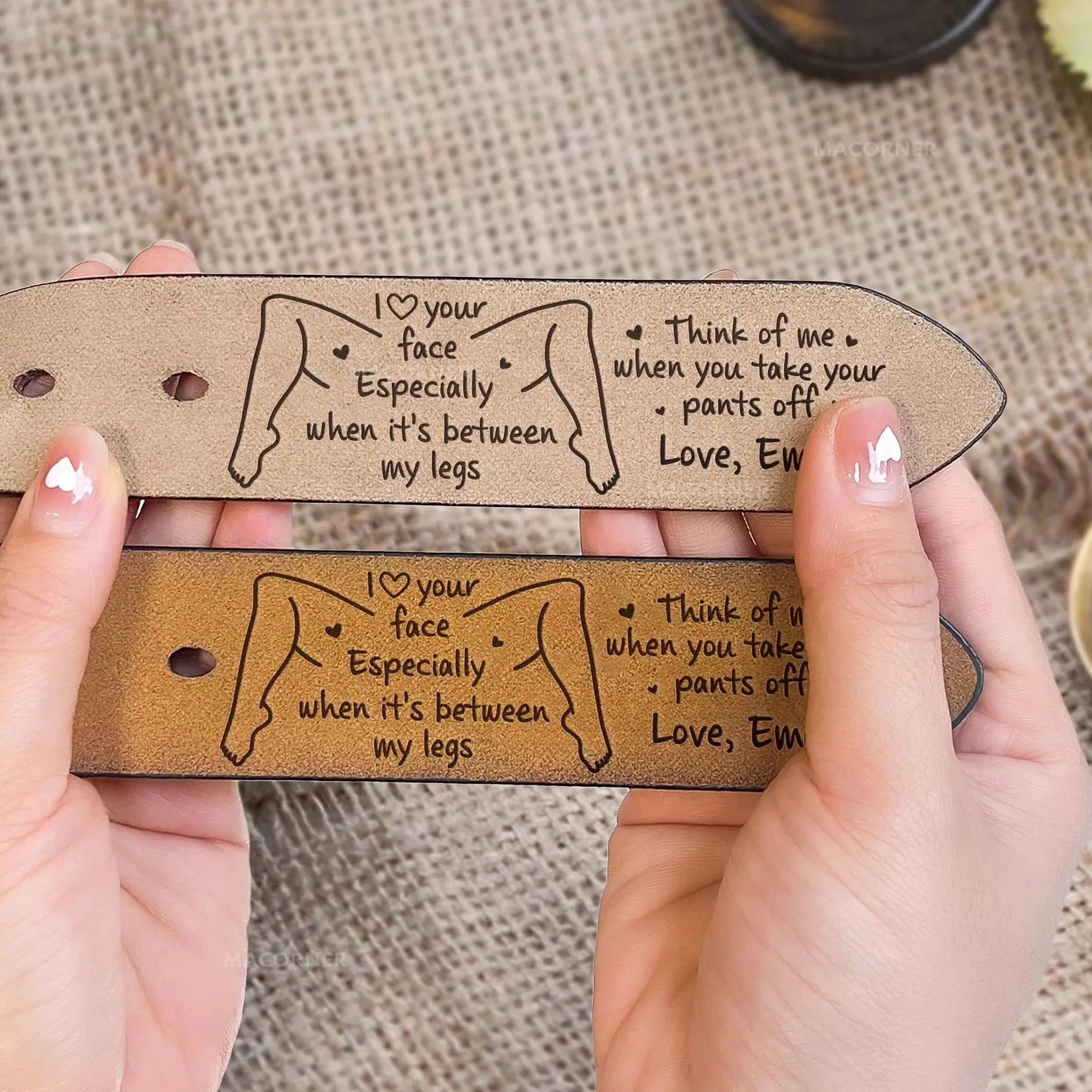 Custom Engraved Leather Belt, Anniversary Gift For Boyfriend or Husband