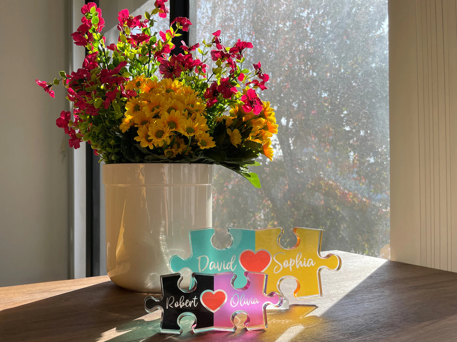 Puzzle Name Sign for Couples Christmas, Romantic Gift for Him Her, Personalized Love Keepsake