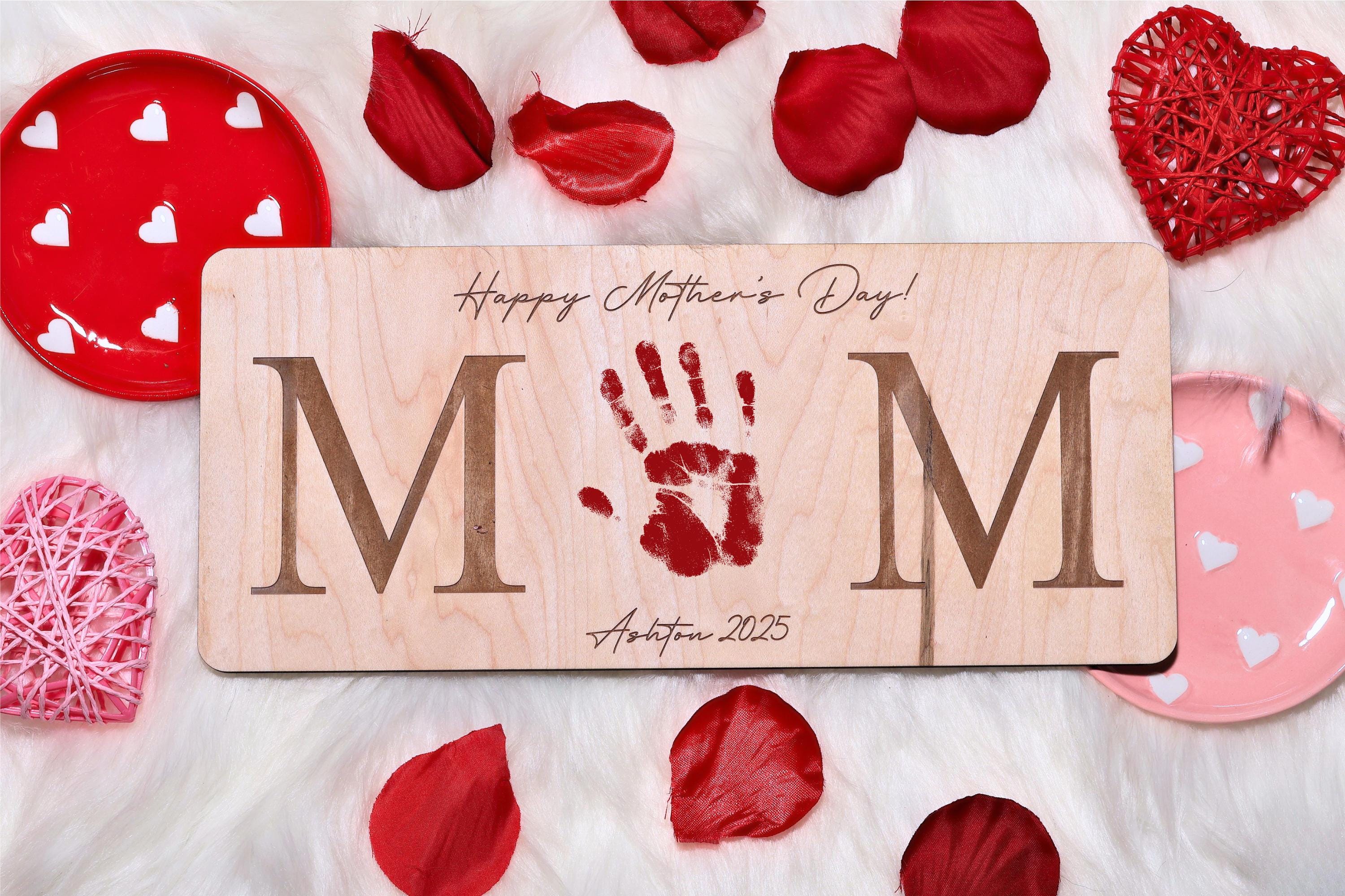 First Mother's Day Keepsake, Mother's Day Handprint, Baby's First Mother's Day Footprint Art
