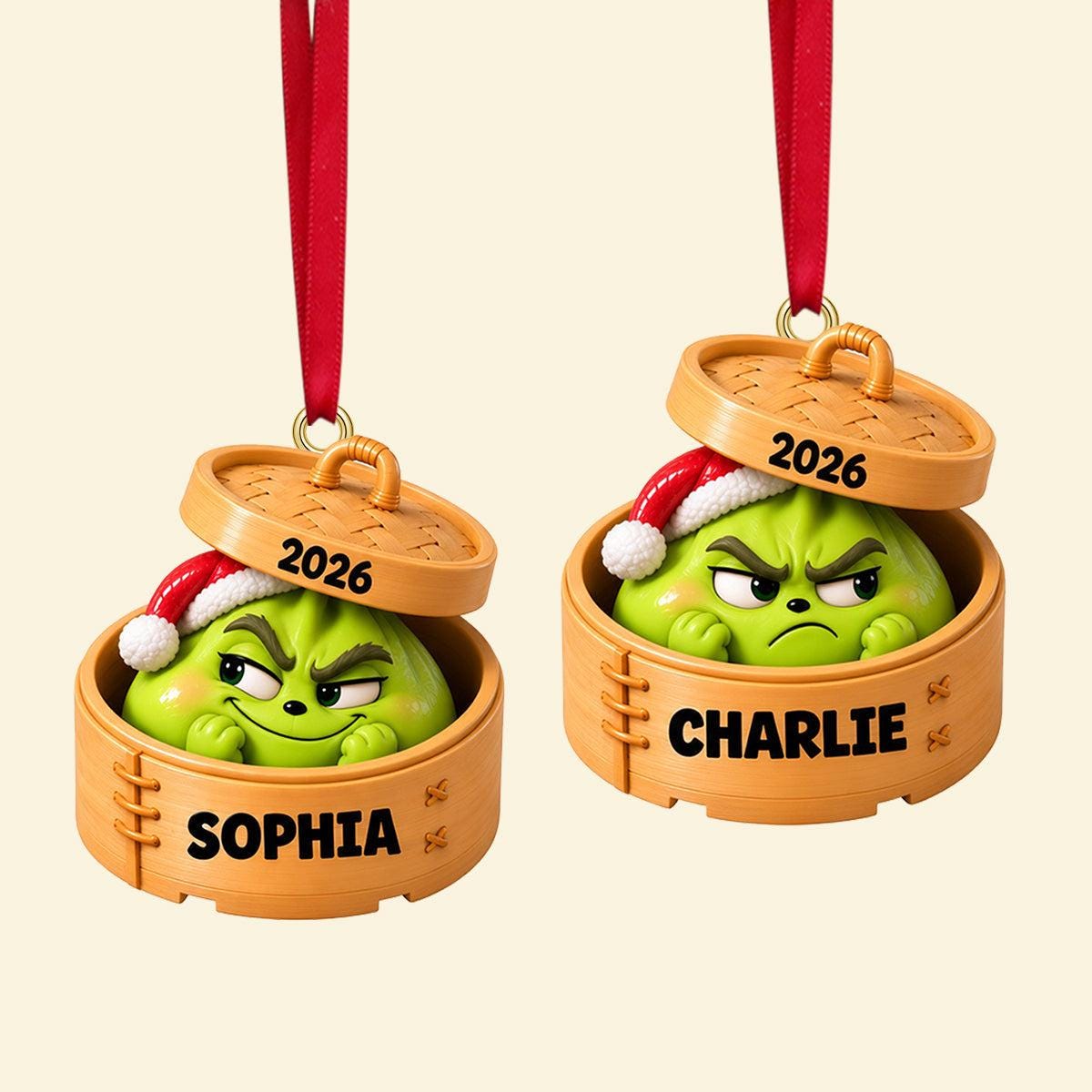 Personalized Grinch Dumpling Ornament | Custom Christmas Gift