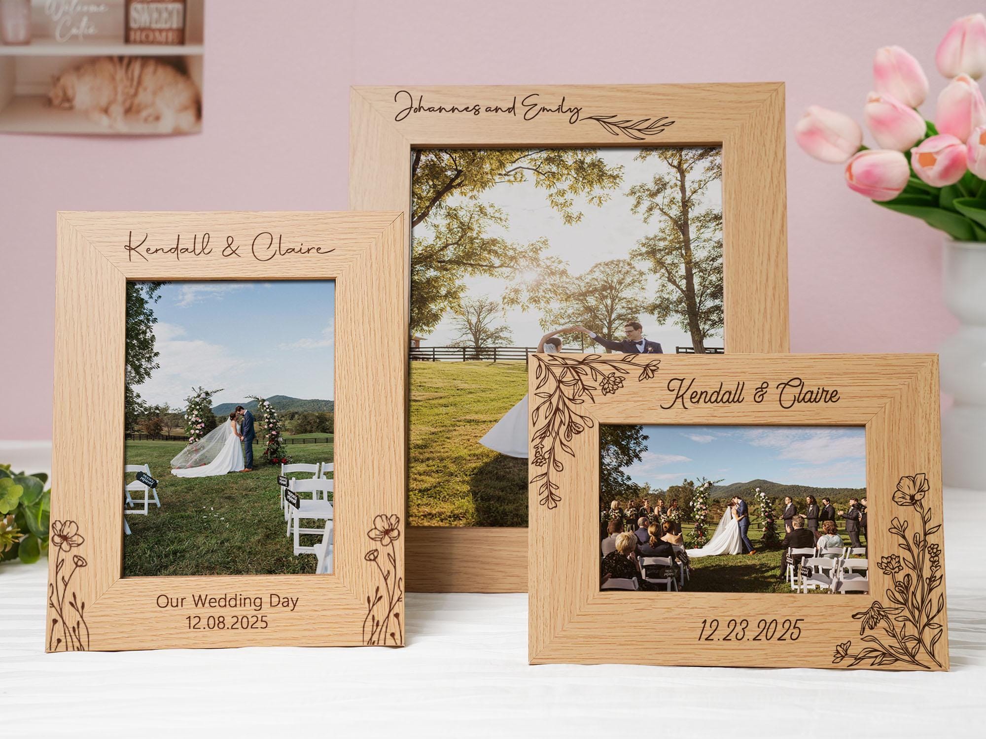Personalized Wedding Photo Frame,Custom Engraved Picture Frame,Photo Frame Gift For Couples