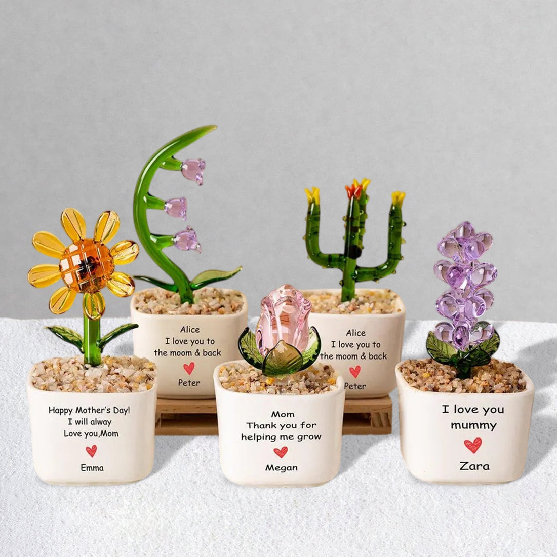 Custom Glass Flower Pot – Personalized Mother's Day Gift