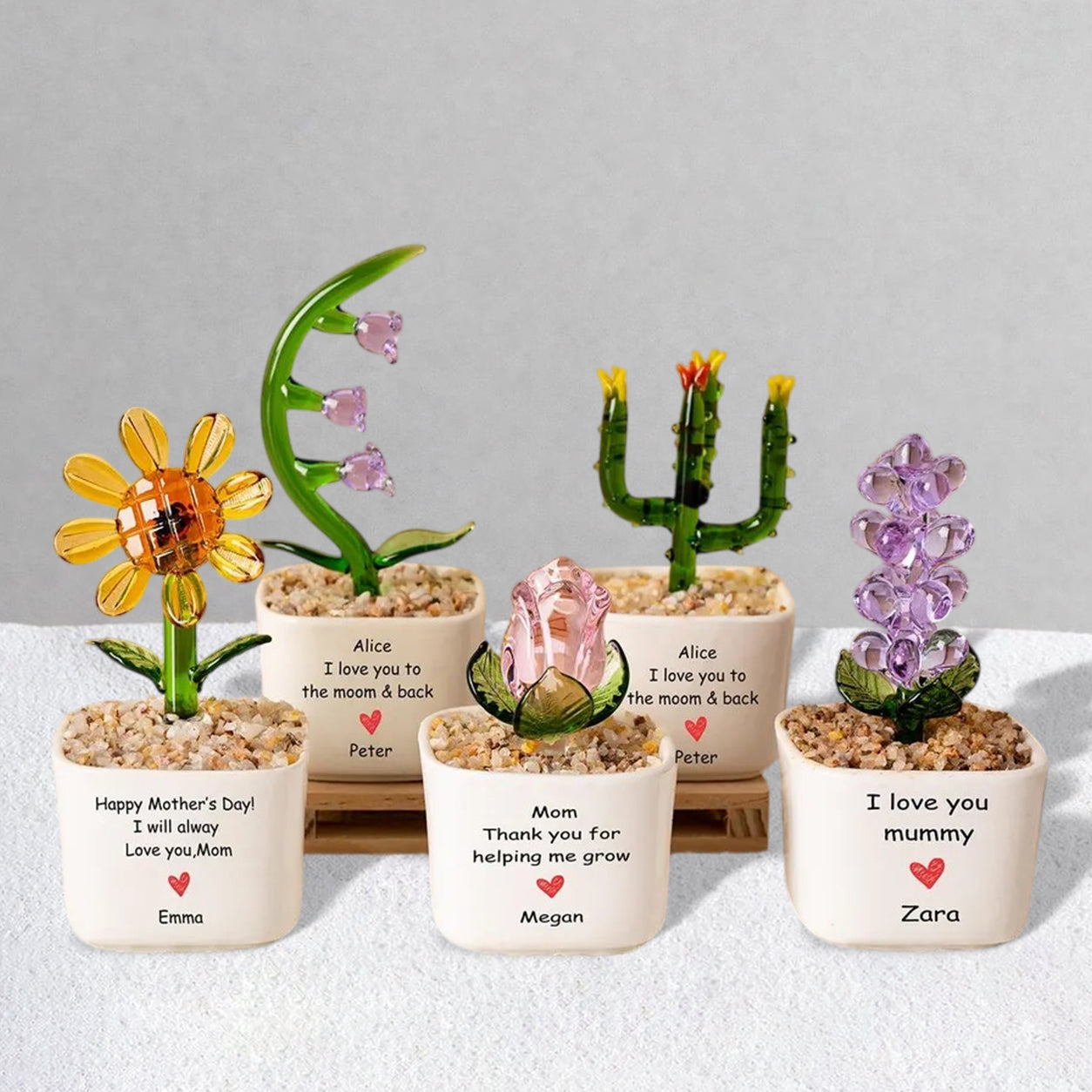 Custom Glass Flower Pot – Personalized Mother's Day Gift