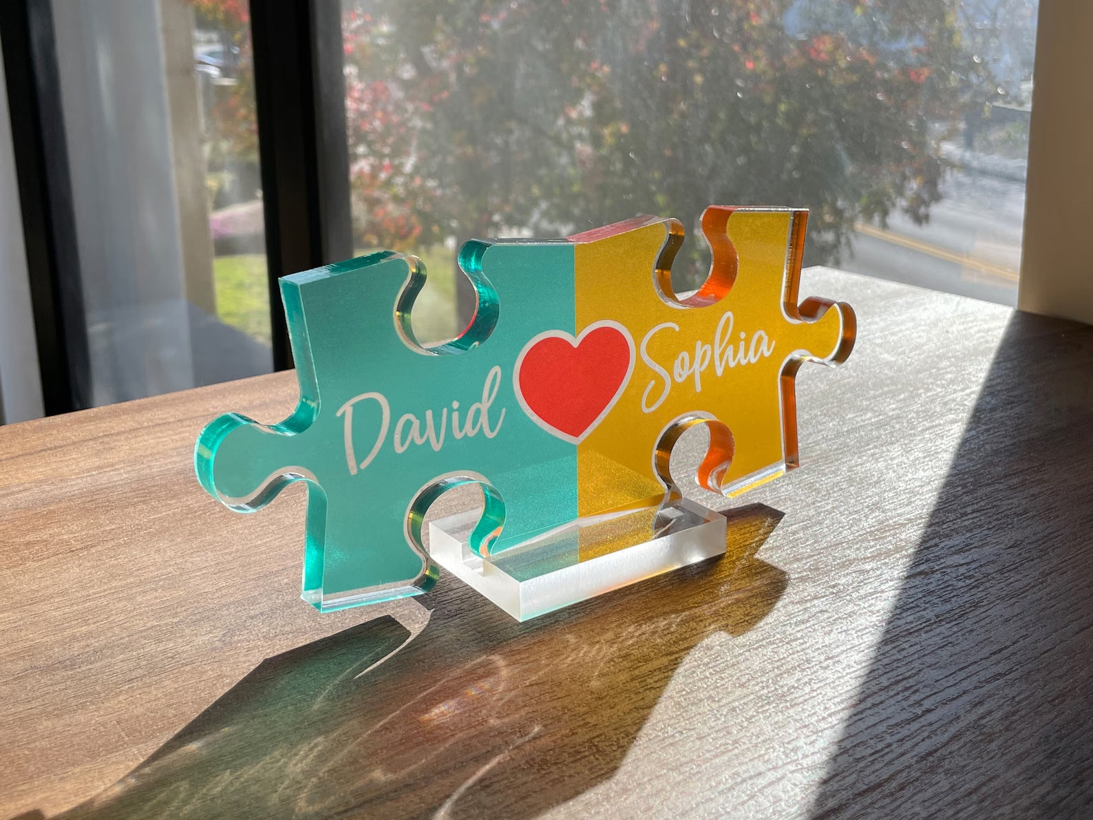 Puzzle Name Sign for Couples Christmas, Romantic Gift for Him Her, Personalized Love Keepsake