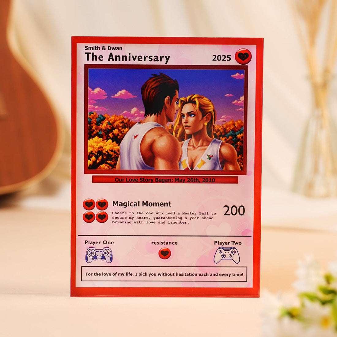 custom pokemon card anniversary Personalized Wedding Pokemon Acrylic Plaque Card, Gift For Wife, Husba – SOWOOD