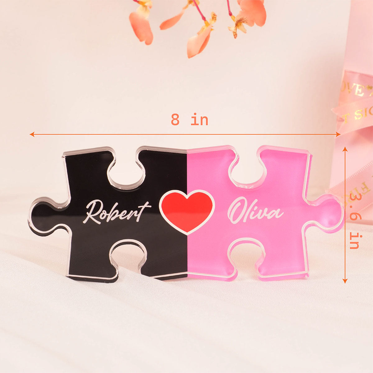 Puzzle Name Sign for Couples Christmas, Romantic Gift for Him Her, Personalized Love Keepsake