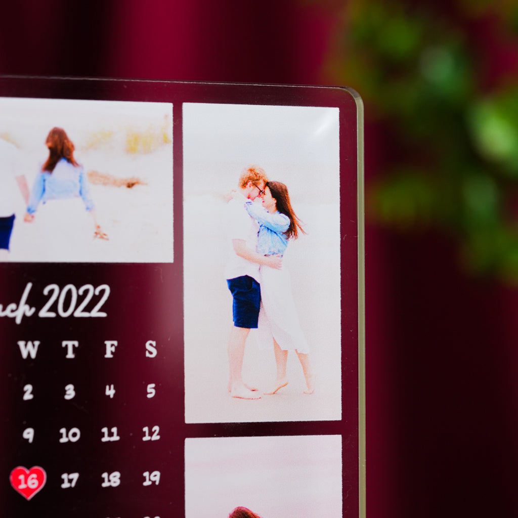 Personalized Anniversary LED Frame with Calendar and Couple Picture