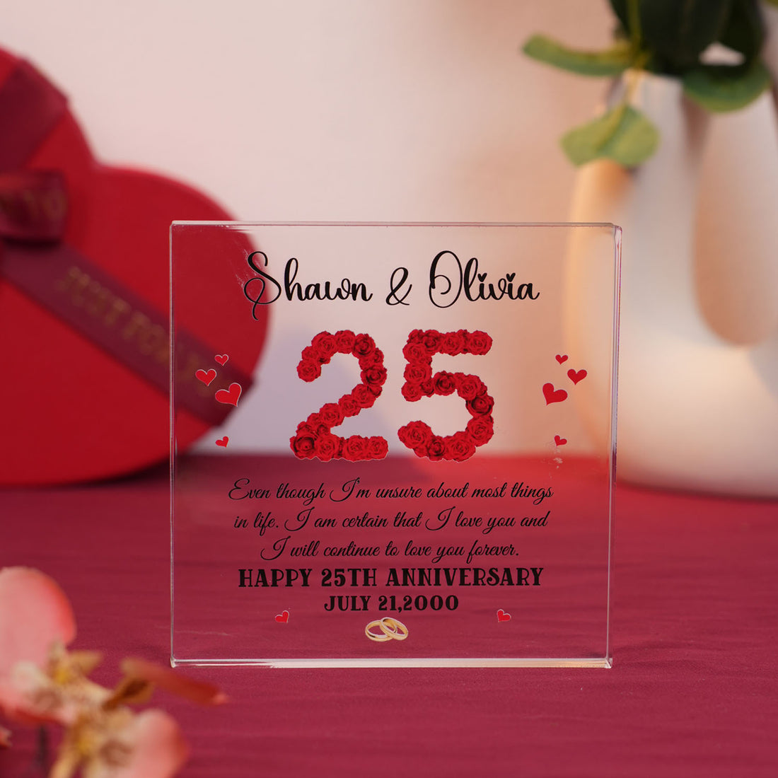 Customized Acrylic Plaque Anniversary Gift, Personalized Wedding Anniversary Gift