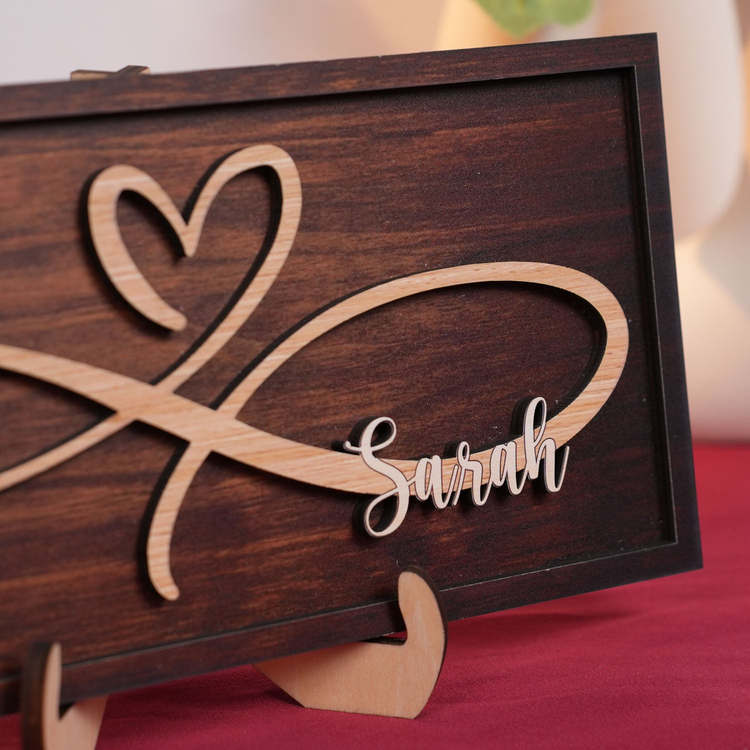 Wood Infinity Sign Wedding Date Engagement Anniversary Gift Bridal Shower Gift