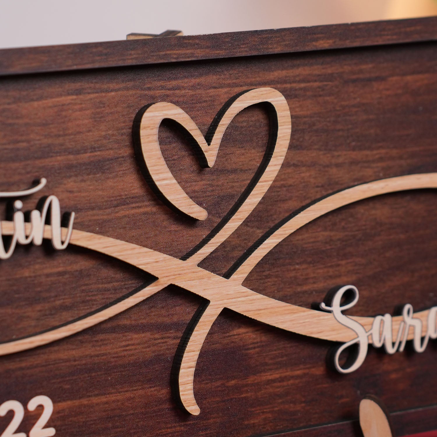 Wood Infinity Sign Wedding Date Engagement Anniversary Gift Bridal Shower Gift