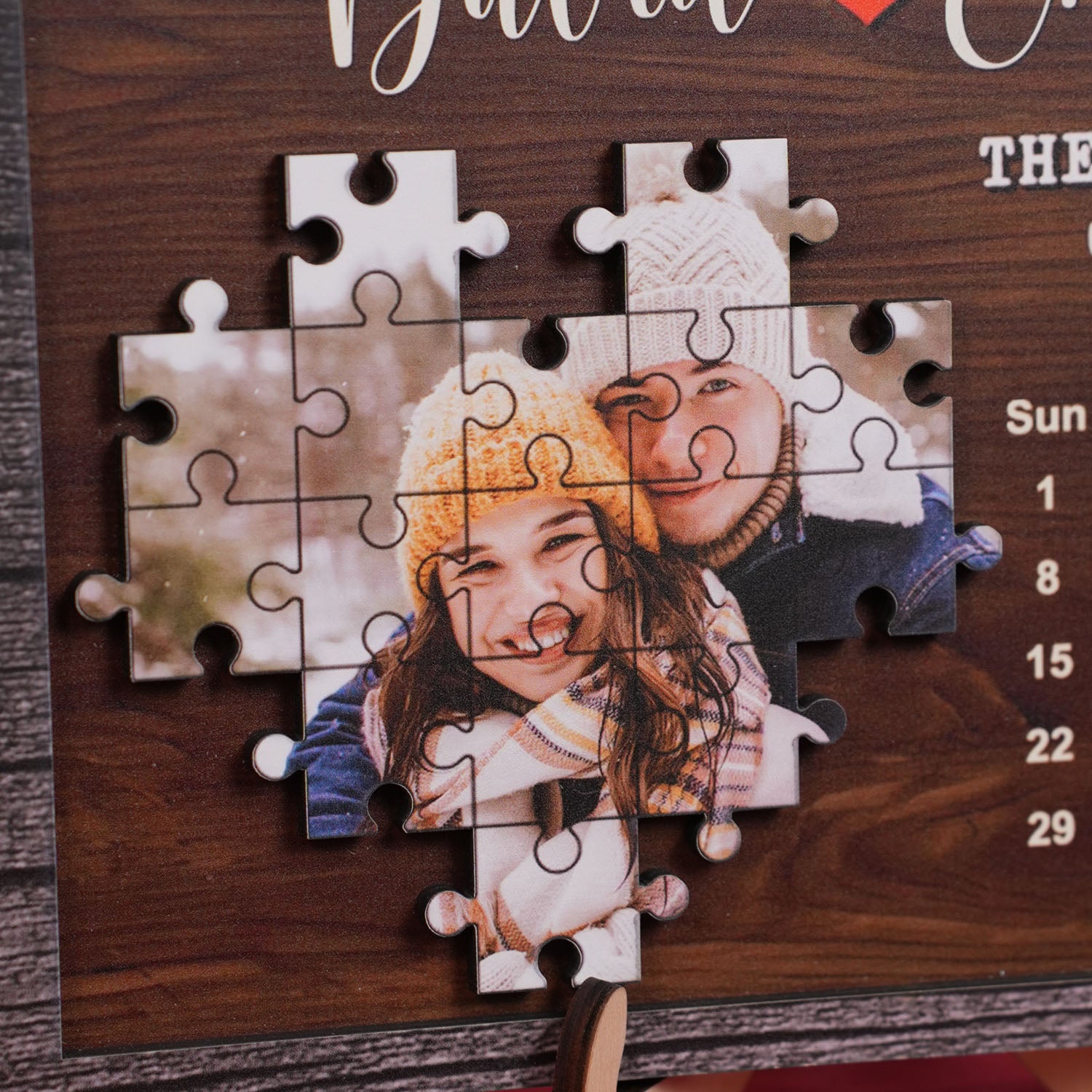 Personalized Couple Puzzle Heart Wooden Sign, I Found My Missing Piece, Love Sign Decor, Valentine Anniversary Gift For Girlfriend Wife