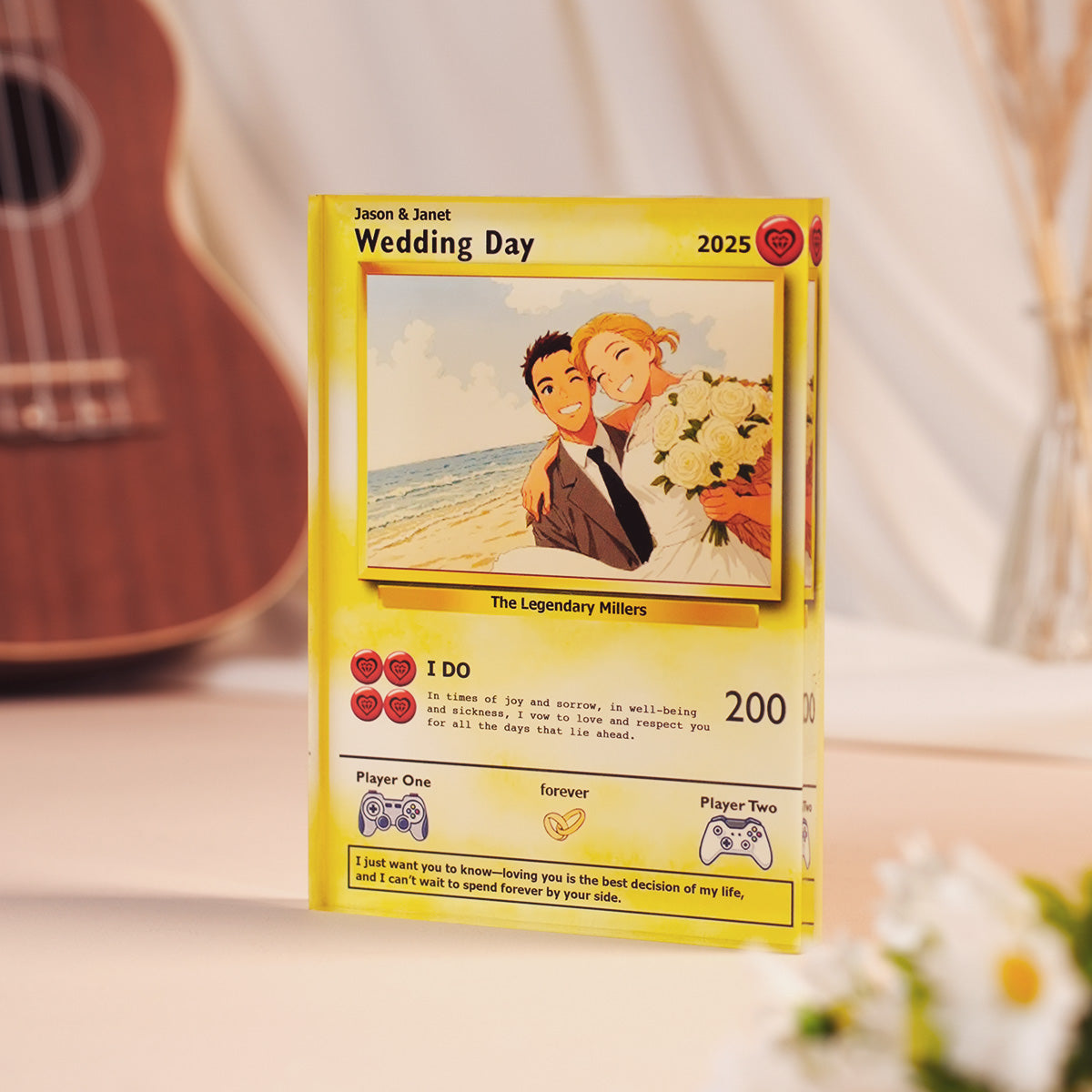 Personalized Wedding Pokemon Acrylic Plaque Card, Gift For Wife, Husband Gift, Custom Pokemon Acrylic Plaque Personalized Wedding Pokemon Acrylic Plaque Card, Gift For Wife, Husband Gift, Custom Pokemon Acrylic Plaque