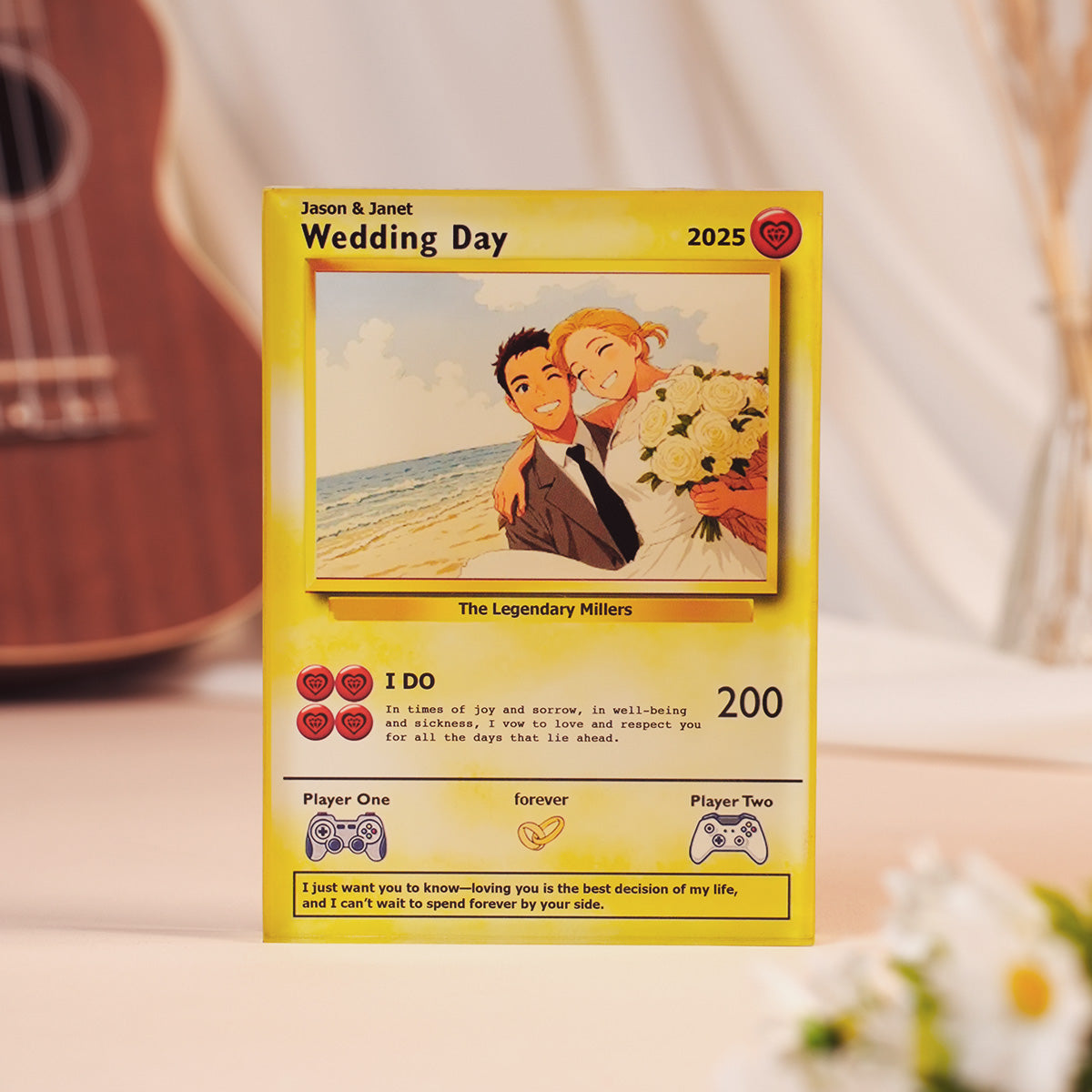 Personalized Wedding Pokemon Acrylic Plaque Card, Gift For Wife, Husba – SOWOOD