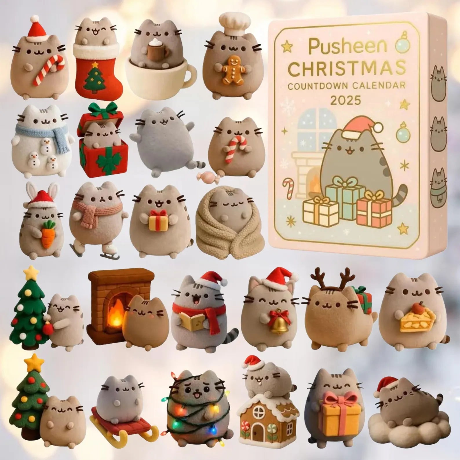 2025 Advent Calendar: 24Pcs Funny Acrylic Ornaments,Christmas Countdown Gift