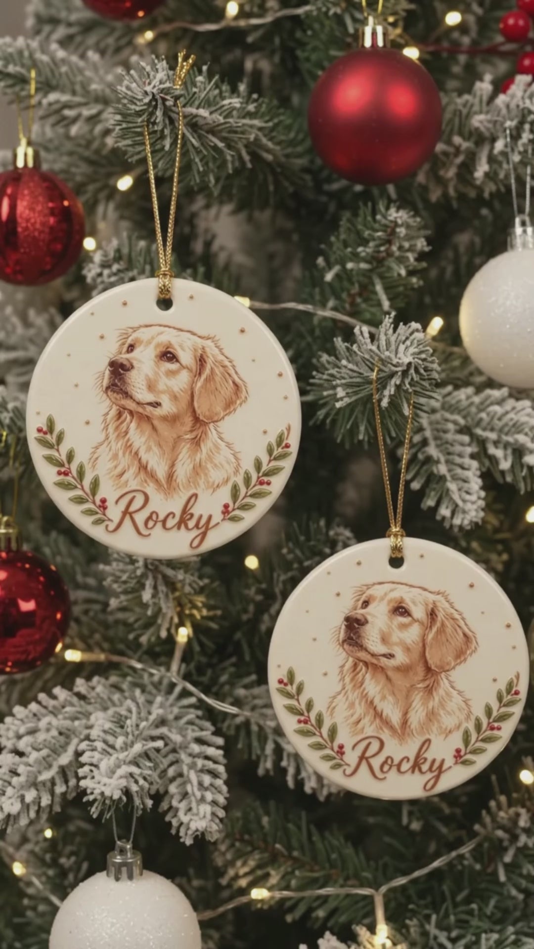 Personalized Pet Portrait Embroidered Ornament